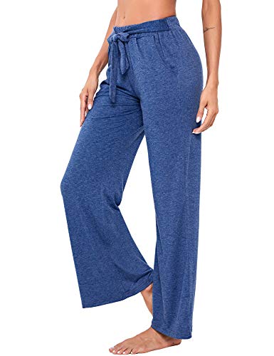 Sykooria Pantalones Casuales de Cintura Alta Mujer, Pantalón Acampanado Pierna Ancha Salón Recto Suelto, Pantalones de Yoga con Bolsillos, Pantalón de Harem Alta Pilates Baile Jogger Ropa de Casa