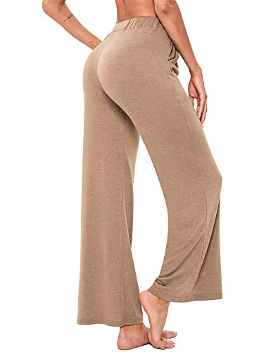 Sykooria Pantalones Casuales de Cintura Alta Mujer, Pantalón Acampanado Pierna Ancha Salón Recto Suelto, Pantalones de Yoga con Bolsillos, Pantalón de Harem Alta Pilates Baile Jogger Ropa de Casa