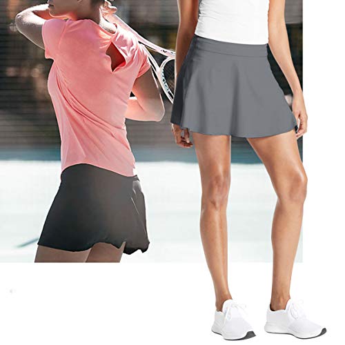 TAIPOVE Mujer Deportivo Corto Falda Plisada Skorts de Tenis Golf con Interior Shorts