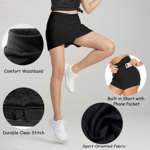 TAIPOVE Mujer Deportivo Corto Falda Plisada Skorts de Tenis Golf con Interior Shorts