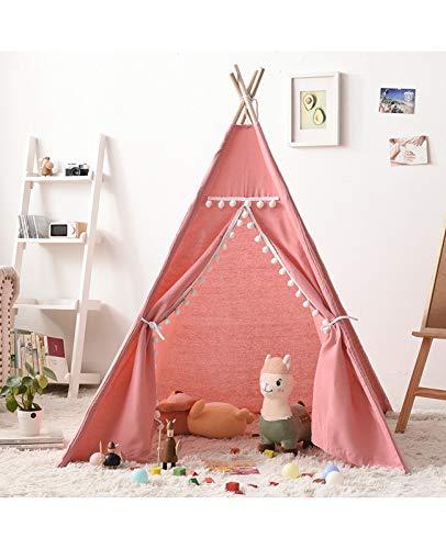 Teepee TENTE para NIÑOS NIÑOS PLATABLE Play TIENS PLAYOUSE, Juguetes para NIÑAS por NIÑAS/NIÑOS por AIRN DE Pantalla DE PANTALÓN COMODANTE Pink TIVAS Tepee Play Tienda (Size : M-100 ×100 ×110cm)