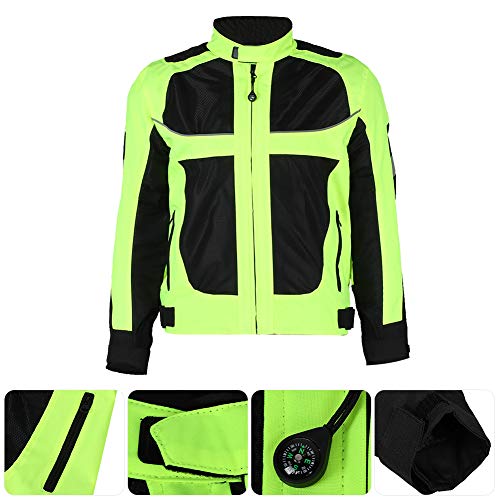 Terisass Chaquetas para montar en motocicleta para hombres, a prueba de viento, transpirable, para motocicleta, equipo protector de cuerpo completo, armadura, ropa reflectante(3XL)