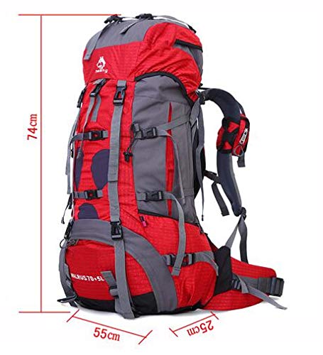 TH&Meoostny Bolsa de montañismo al Aire Libre Profesional Impermeable Nylon Escalada Viaje Camping Mochila de montañismo Red Color Other