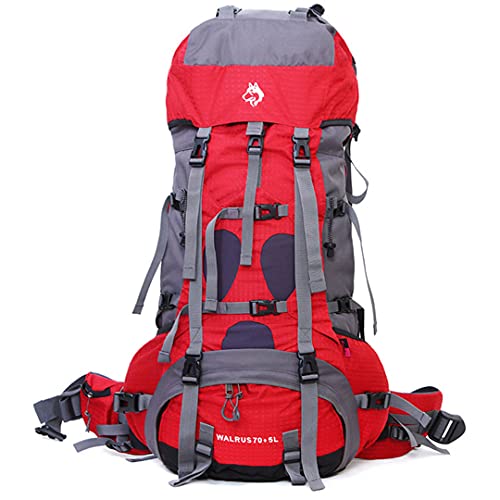 TH&Meoostny Bolsa de montañismo al Aire Libre Profesional Impermeable Nylon Escalada Viaje Camping Mochila de montañismo Red Color Other