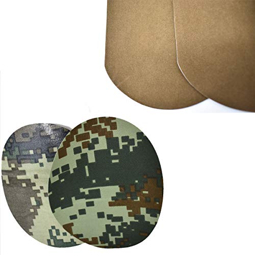 Tianher Parches Termoadhesivos Vaquero Tela ovalados Para Ropa Algodón Kit de Reparación de Planchar 11 camuflaje y 5 verde militar Reparar Codos de Costura Rodilla