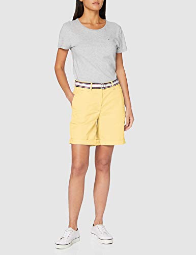 Tommy Hilfiger Gmd Cotton Tencel Slim Bermuda Vaqueros, Amarillo (Sunray Zfb), 38 para Mujer