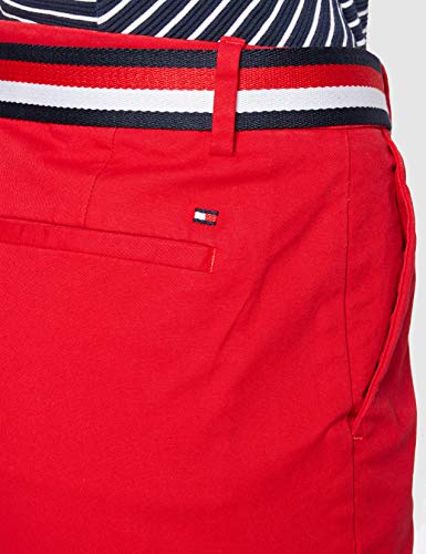 Tommy Hilfiger Slim Fit Chino Pantalones, Rojo (Red XLG), 85 (Talla del Fabricante: 32) para Mujer