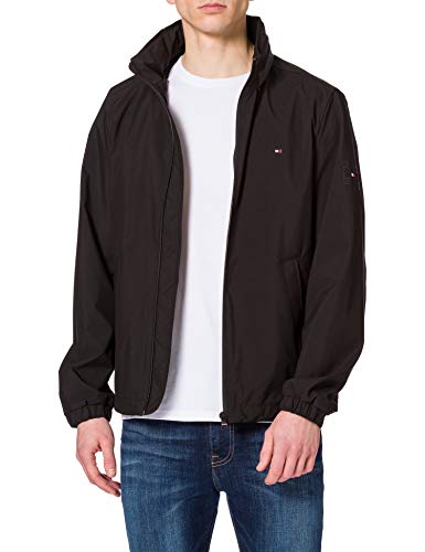 Tommy Hilfiger Stand Collar Jacket Chaqueta, Negro, L para Hombre