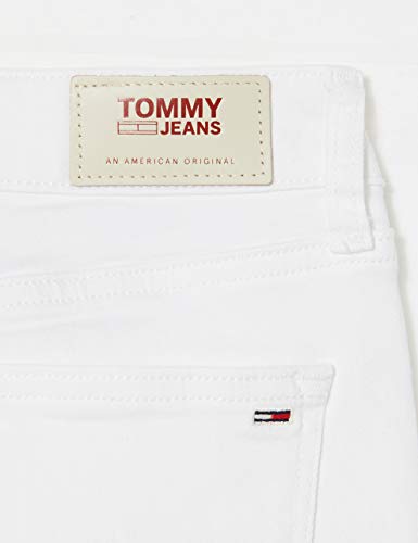 Tommy Jeans Mid Rise Denim Bermuda Cnw Short, Blanco (Candle White Str 1cd), W26 para Mujer