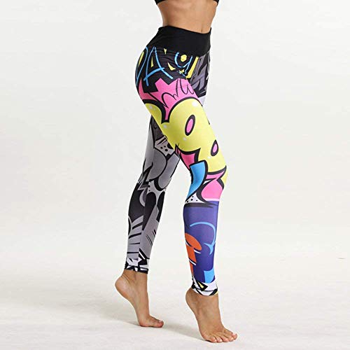 Tomwell Leggins para Damas Patrón de Navidad Pantalones Deportivos Largos para Training Running Yoga Fitness Transpirables con Cintura Alta Multicolor Small