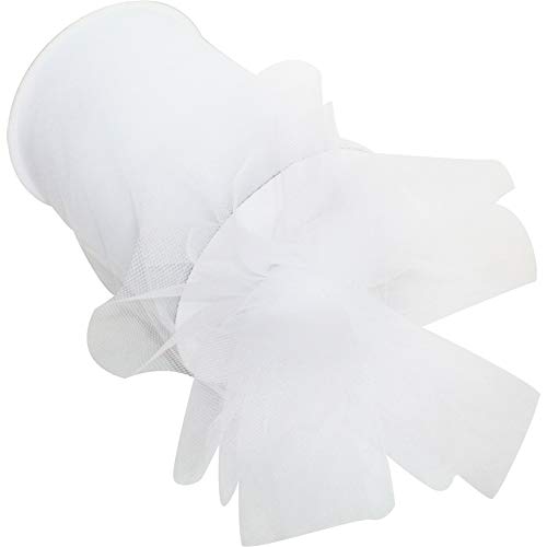 TtS - Bobina de rollo de tul para tutú, fuestas de cumpleaños, envoltorio de regalos, manualidades, decoraciones de vestidos y lazos de boda, 15,25 cm x 91,44 m (6 pulgadas x 100 yardas)., blanco