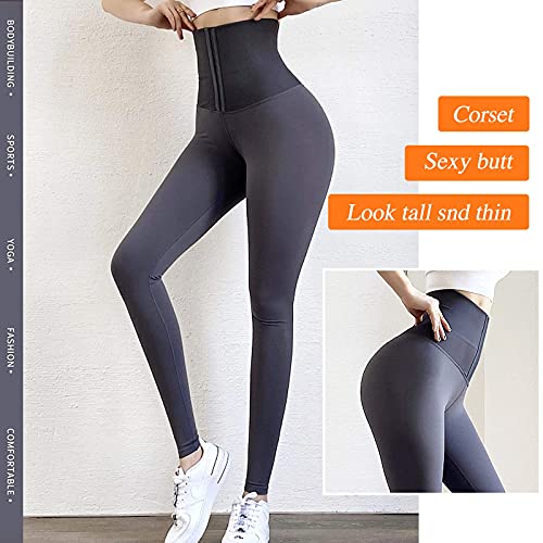 UFLF Leggings Push Up Mujer con Faja Mallas Deporte Mujer Pantalones Elástico de Alta Cintura Leggings Fitness Yoga para Ejercicios Uso Diario