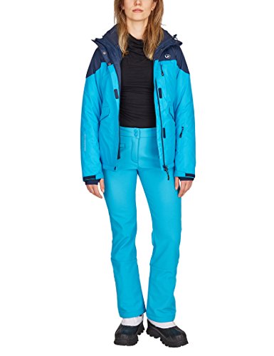 Ultrasport Advanced Chaqueta 3 en 1, Todo Tipo de Clima All Season para Actividades al Aire Libre, esquí/Snowboard, Ocio, Impermeable al Agua y al Viento, Transpirable, Mujer, Turquesa/Azul Marino, M