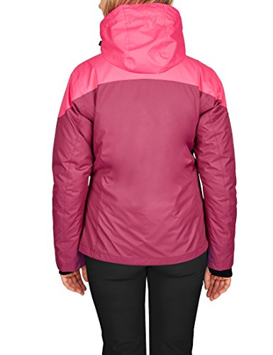 Ultrasport Advanced Chaqueta 3 en 1, Todo Tipo de Clima All Season para Actividades al Aire Libre, esquí/Snowboard, Ocio, Impermeable al Agua y al Viento, Transpirable, Mujer, Baya/Rosado, XL