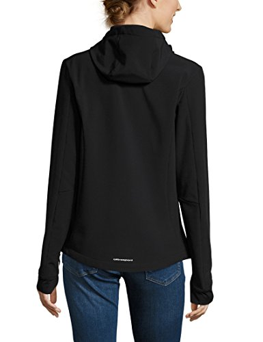 Ultrasport Advanced Chaqueta softshell para mujer Tina, chaqueta funcional moderna, chaqueta outdoor, Negro/Rojo, M