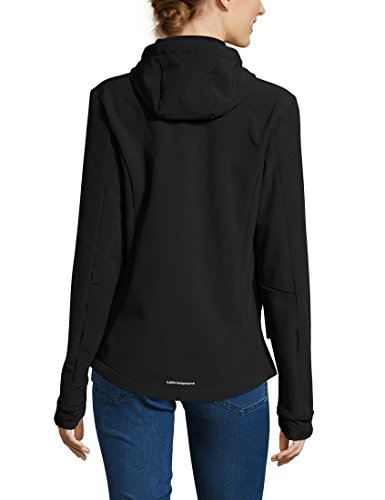 Ultrasport Advanced Chaqueta softshell para mujer Tina, chaqueta funcional moderna, chaqueta outdoor, Negro/Verde, M