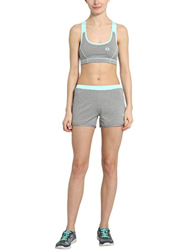 Ultrasport - Pantalones Cortos de Fitness para Mujer, Gris/Agua, Talla L