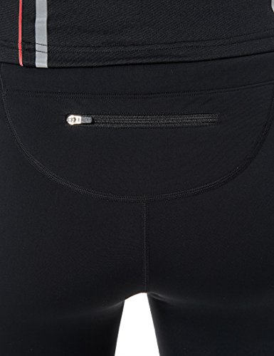 Ultrasport Pantalones largos de correr para mujer, con efecto de compresión y función de secado rápido, Negro/Rosa, XS