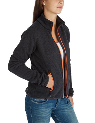 Ultrasport Snug Forro Polar Deportivo, Mujer, Ébano/Naranja, 42