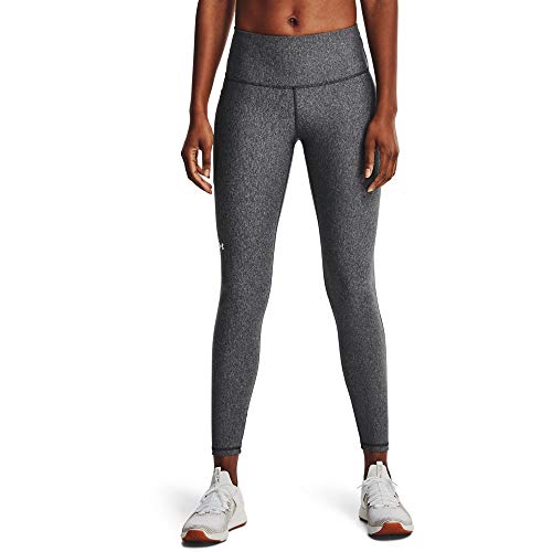 Under Armour HG Armour Hirise Leg - Mallas Deportivas Ligeras para Mujer, Mujer, 1365336-019, Charcoal Light Heather/White, Small