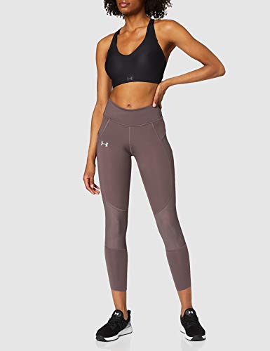 Under Armour UA Speedpocket Run Crop Capri, Mujer, Gris (Ash Taupe/Ash Taupe/Reflective 057), M