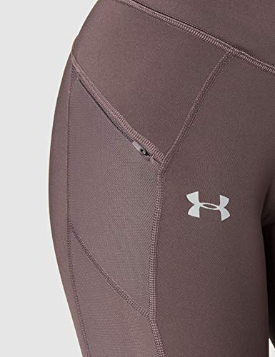 Under Armour UA Speedpocket Run Crop Capri, Mujer, Gris (Ash Taupe/Ash Taupe/Reflective 057), M