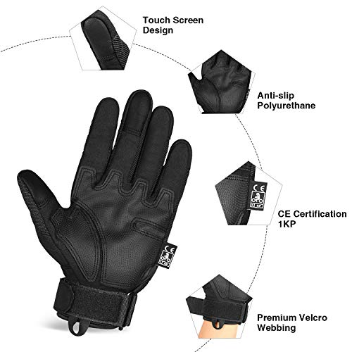 Unigear Guantes para Moto Pantalla Táctil Guantes Tácticos Militares Dedo Completo Antideslizante CE Verificada Universal para Motocicleta Bicicleta Bici Ciclismo Deportivos MTB ATV