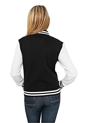 Urban Classics Ladies 2-tone College Sweatjacket, Sudadera Mujer, Multicolor (Blk/Wht), Large (Talla del fabricante: Large)