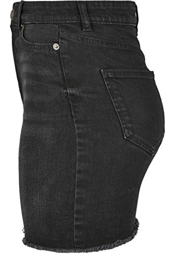 Urban Classics Ladies Denim Skirt Jeans-Rock Falda, Producto Lavado en Negro, 34 para Mujer