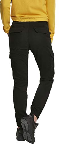 Urban Classics Ladies High Waist Cargo Pants Pantalones, Negro (Black 00007), 26 para Mujer