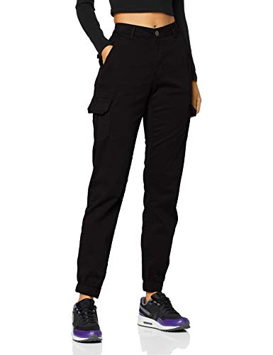 Urban Classics Ladies High Waist Cargo Pants Pantalones, Negro (Black 00007), 26 para Mujer