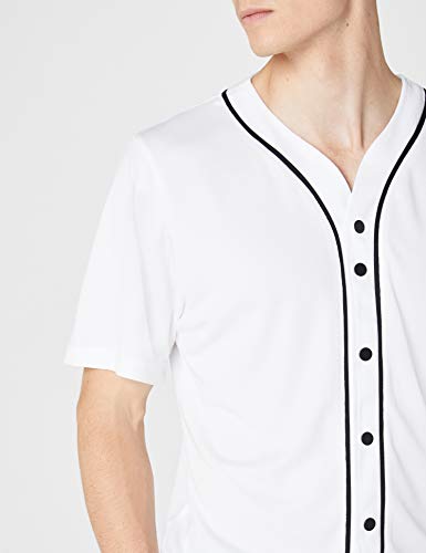 Urban Classics Mesh Jersey Camiseta Baseball con Botones a Presión, Blanco (White), XXL para Hombre