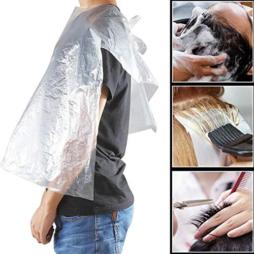 VAINECHAY 200 capas de peluquería desechables para cortar el pelo, transparentes e impermeables, para adultos y niños, 60 x 90 cm