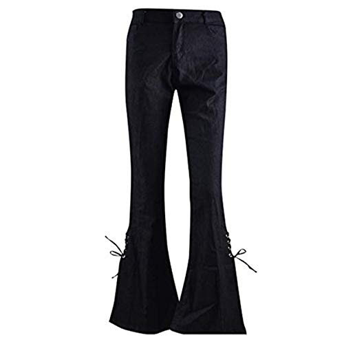 Vaqueros Mujer Bootcut Cintura Alta, Morbuy Push Up Rectos Acampanados Pantalones Talla Grande EláStico Tejanos Skinny Slim Boyfriend Jeans Retro Casual (XL,Negro)