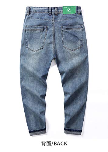 Vaqueros para Jeans Pantalones Harem Elásticos De Gran Tamaño Jeans Hombres Verano Nuevos Pantalones con Agujeros De Nueve Puntos Pantalones