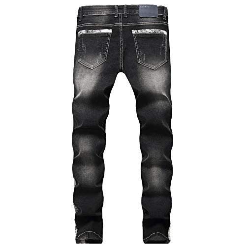 Vaqueros para Jeans Pantalones Vaqueros Elásticos Rectos con Agujeros para Hombre, Pantalones De Tendencia De Explosión para Hombre, Pantalo