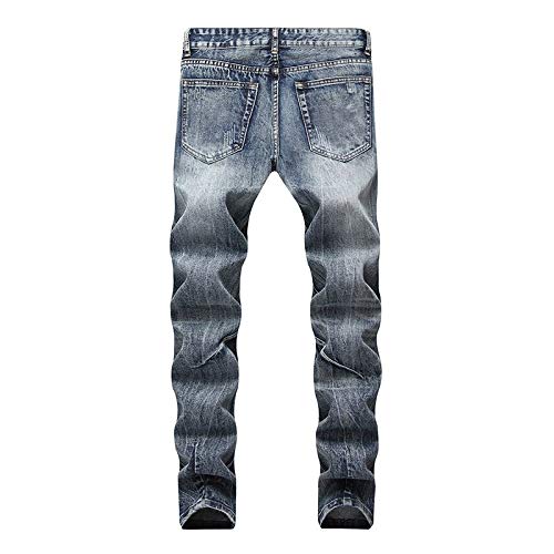 Vaqueros para Jeans Recién Llegado, Pantalones Vaqueros Rectos Casuales con Parche Elástico, Moda para Hombre, Pantalones Largos De Mezclill