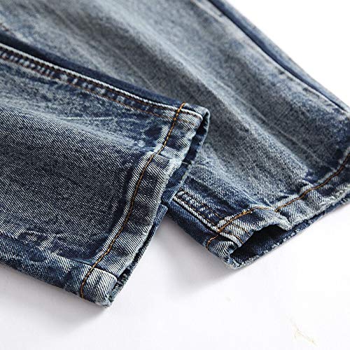 Vaqueros para Jeans Recién Llegado, Pantalones Vaqueros Rectos Casuales con Parche Elástico, Moda para Hombre, Pantalones Largos De Mezclill