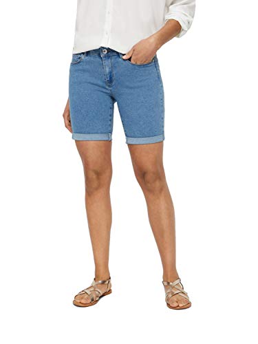 Vero Moda Vmhot Seven NW Dnm Long F Short Mix Noos Pantalones Cortos, Azul (Light Blue Denim Light Blue Denim), S para Mujer