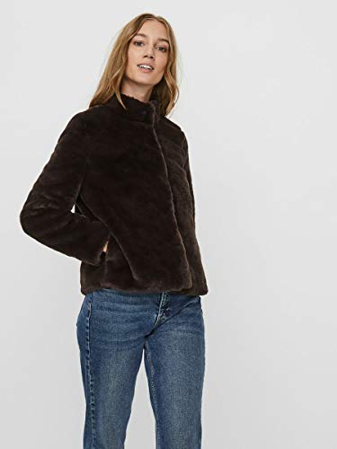 Vero Moda VMTHEA Short Faux Fur Jacket Col Chaqueta, Chocolate Plum, M para Mujer