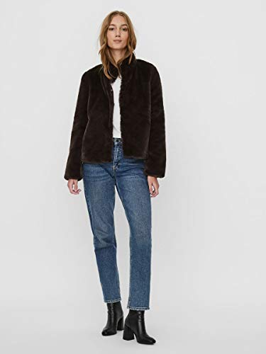 Vero Moda VMTHEA Short Faux Fur Jacket Col Chaqueta, Chocolate Plum, M para Mujer