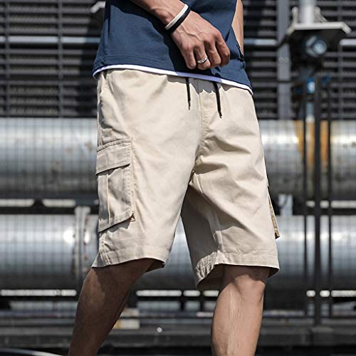 VPASS Pantalones Hombre,Verano Pantalones Casual Moda Trabajo Corta Pantalones Pants Al Aire Libre Jogging Pantalon Fitness Pantalones Chandal Hombre Ropa de Hombre Color sólido Pantalones de Playa