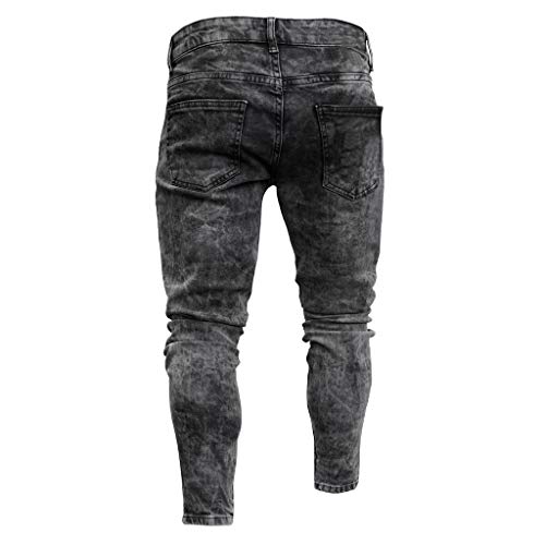 VPASS Pantalones Vaqueros para Hombre,Pantalones Casuales Moda Jeans Rotos Trend Largo Pantalones Pants Skinny Pantalon Fitness Jeans Largos Pantalones Ropa de Hombre