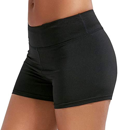 WhiFan Pantalón Leggins Corto Deportivo para Mujer,Running Pantalones Cortos de Yoga con Bolsillo Lateral Pantalones Deportivos y Elásticos Polaina