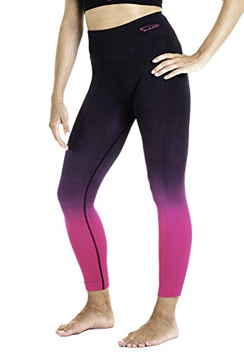 XAED - Pantalón corto de fitness para mujer (negro/fucsia, grande)