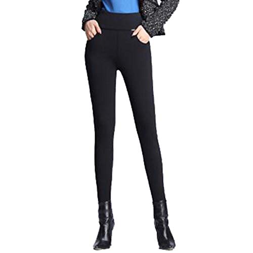 XBTECH Mujer Leggings Forro Polar Polainas Cintura Alta Suave Elástico Invierno cálido Pantalones de Control de Barriga