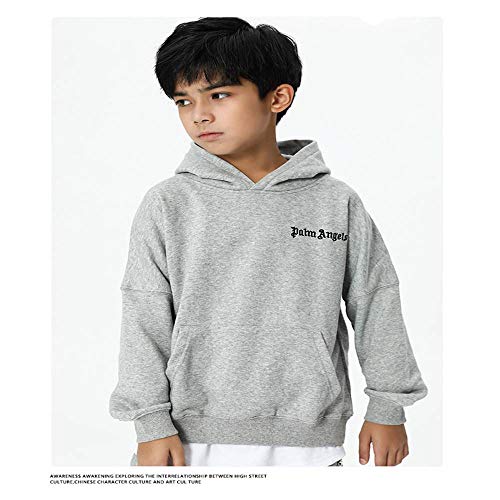 XIELH Tilani Marca De Moda Infantil 2020 Otoño E Invierno Jersey para Niños Y Niñas con Capucha Suéter Suelto para Niños Terry Top, Gris, 120Cm