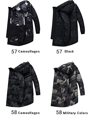 XUEXIU Talla Grande Chaqueta De Cuero Acolchada De Algodón para Hombre Parka Homme Hombres Invierno Juvenil Largo Chaqueta De Moda Patrón De Ropa (Color : 57 Camouflages, Size : 6XL)