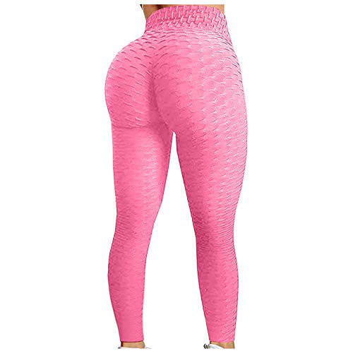 YANFANG Pantalones Biker Shorts,Mujeres Arrugadas Cintura Alta Estiramiento de la Cadera Correr Fitness Yoga Mallas de Deporte sin Costuras Mujer