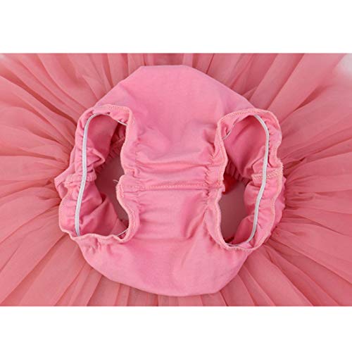 YONKINY Tulle Ballet Tutu Corta para Niñas+Venda Falda Capas Tul De Volantes Princesa para Danza Fiesta Boda Cumpleaños Fotografía (Rosa Oscuro, Tallas S para 0 a 6 Meses)